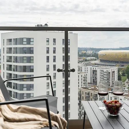 Panorama Baltica - Stylish 15th Floor With Rooftop Terrace Near The Sea And Polsat Arena Stadion Stadium Free Parking Letnica