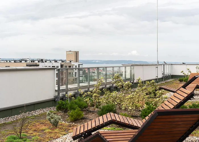 Apartment Panorama Baltica - Stylish 15th Floor With Rooftop Terrace Near The Sea And Polsat Arena Stadion Stadium Free Parking Letnica *