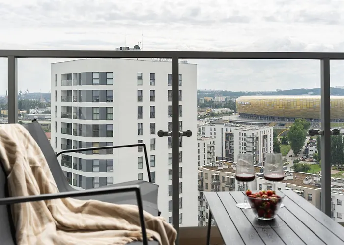 Panorama Baltica - Stylish 15th Floor With Rooftop Terrace Near The Sea And Polsat Arena Stadion Stadium Free Parking Letnica