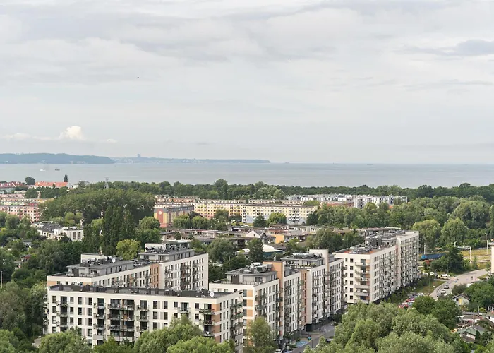 Panorama Baltica - Stylish 15th Floor With Rooftop Terrace Near The Sea And Polsat Arena Stadion Stadium Free Parking Letnica Apartament *