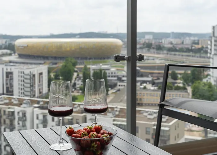 Panorama Baltica - Stylish 15th Floor With Rooftop Terrace Near The Sea And Polsat Arena Stadion Stadium Free Parking Letnica * Gdańsk